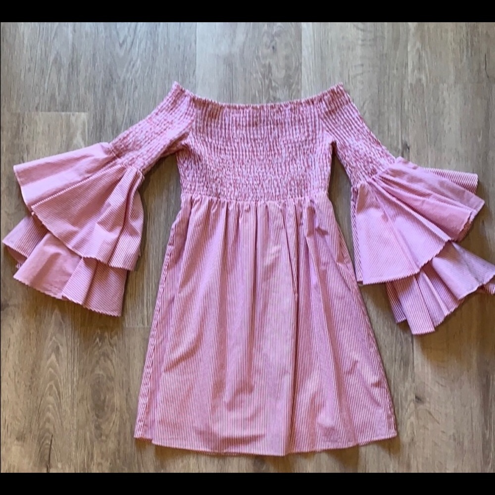 Caroline Constas- alike striped red dress